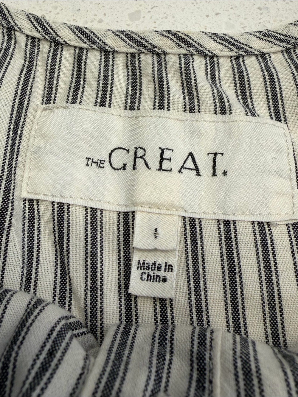 The Great Flutter Cami Dress Gray Stripe Cotton Midi Button Front Pocket 1 Small - Picture 4 of 16